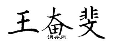丁谦王奋斐楷书个性签名怎么写