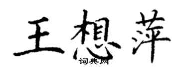 丁谦王想萍楷书个性签名怎么写