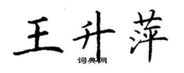 丁谦王升萍楷书个性签名怎么写