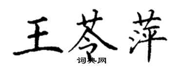 丁谦王苓萍楷书个性签名怎么写