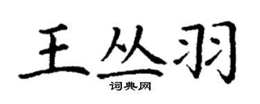 丁谦王丛羽楷书个性签名怎么写