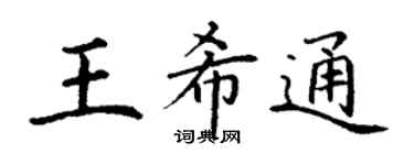 丁谦王希通楷书个性签名怎么写