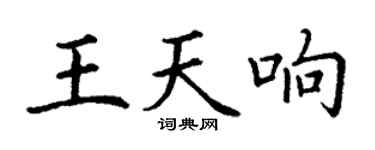 丁谦王天响楷书个性签名怎么写