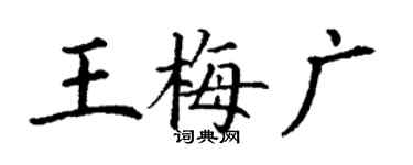 丁谦王梅广楷书个性签名怎么写