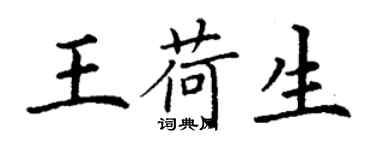 丁谦王荷生楷书个性签名怎么写