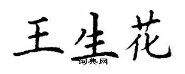 丁谦王生花楷书个性签名怎么写