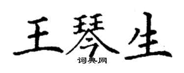 丁谦王琴生楷书个性签名怎么写