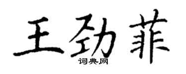 丁谦王劲菲楷书个性签名怎么写