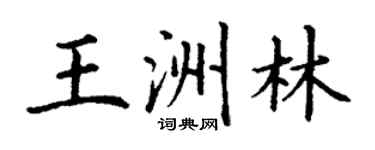 丁谦王洲林楷书个性签名怎么写