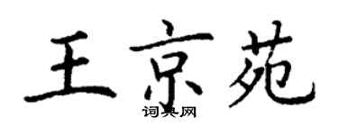 丁谦王京苑楷书个性签名怎么写
