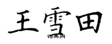 丁谦王雪田楷书个性签名怎么写