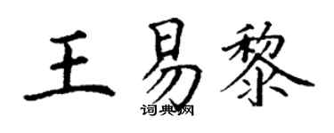 丁谦王易黎楷书个性签名怎么写