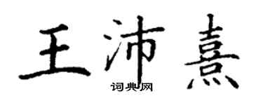 丁谦王沛熹楷书个性签名怎么写