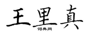 丁谦王里真楷书个性签名怎么写