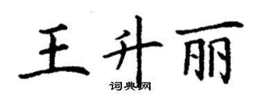 丁谦王升丽楷书个性签名怎么写