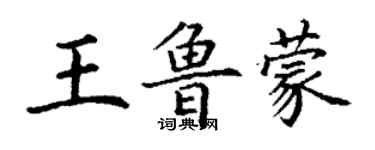 丁谦王鲁蒙楷书个性签名怎么写