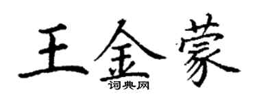 丁谦王金蒙楷书个性签名怎么写