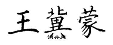 丁谦王冀蒙楷书个性签名怎么写