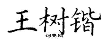 丁谦王树锴楷书个性签名怎么写