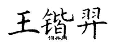 丁谦王锴羿楷书个性签名怎么写