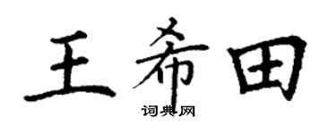 丁谦王希田楷书个性签名怎么写