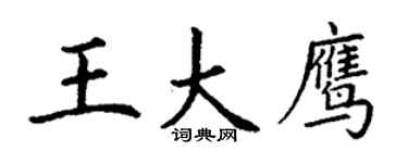 丁谦王大鹰楷书个性签名怎么写