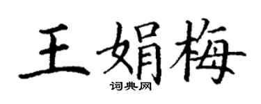 丁谦王娟梅楷书个性签名怎么写