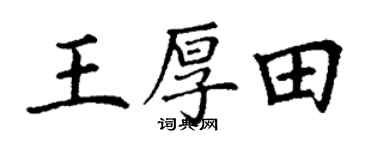 丁谦王厚田楷书个性签名怎么写