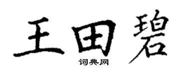 丁谦王田碧楷书个性签名怎么写