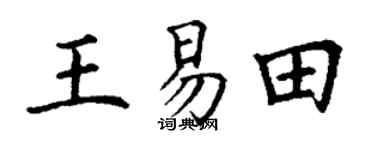 丁谦王易田楷书个性签名怎么写