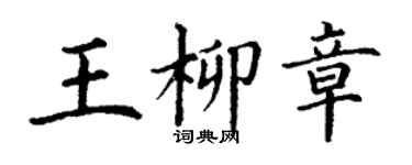 丁谦王柳章楷书个性签名怎么写