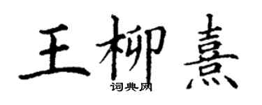 丁谦王柳熹楷书个性签名怎么写