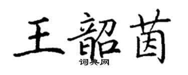 丁谦王韶茵楷书个性签名怎么写