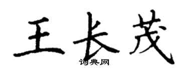 丁谦王长茂楷书个性签名怎么写