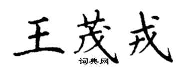 丁谦王茂戎楷书个性签名怎么写