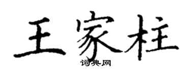 丁谦王家柱楷书个性签名怎么写