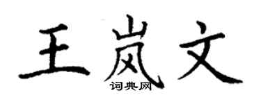 丁谦王岚文楷书个性签名怎么写