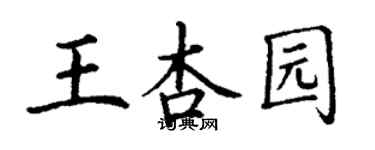 丁谦王杏园楷书个性签名怎么写