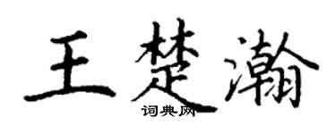 丁谦王楚瀚楷书个性签名怎么写