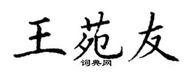 丁谦王苑友楷书个性签名怎么写