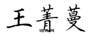 丁谦王菁蔓楷书个性签名怎么写