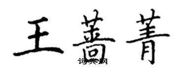 丁谦王蔷菁楷书个性签名怎么写