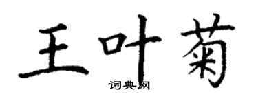 丁谦王叶菊楷书个性签名怎么写