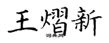 丁谦王熠新楷书个性签名怎么写