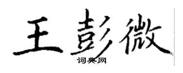 丁谦王彭微楷书个性签名怎么写