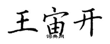 丁谦王宙开楷书个性签名怎么写