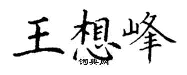 丁谦王想峰楷书个性签名怎么写