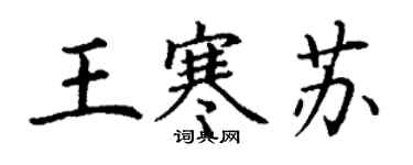 丁谦王寒苏楷书个性签名怎么写