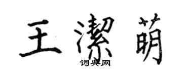 何伯昌王洁萌楷书个性签名怎么写