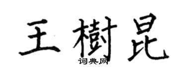 何伯昌王树昆楷书个性签名怎么写